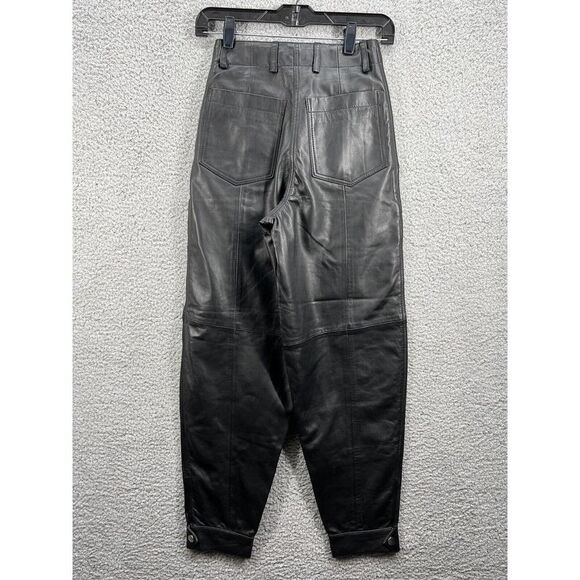 Deadwood Net Sustain Palma Leather Tapered Black Pants Size 0 New - Picture 6 of 12